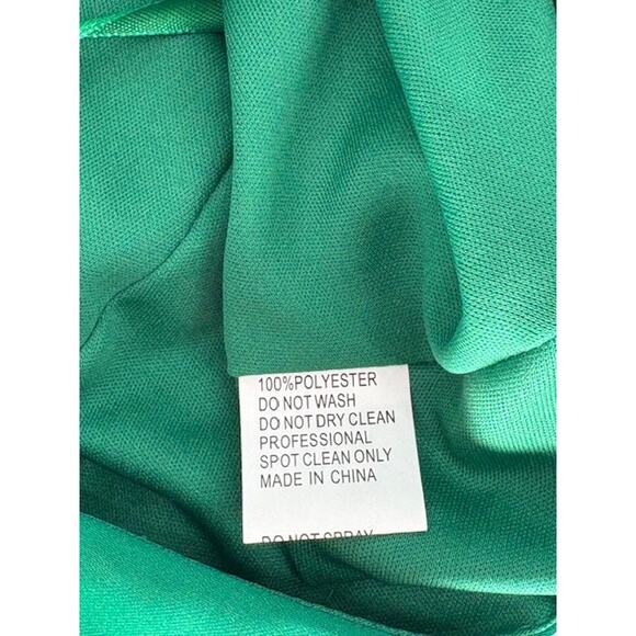 Ieena for Mac Duggal Green Charmeuse Empire Waist Blouson Sleeve Gown – Size 6 - Picture 9 of 10